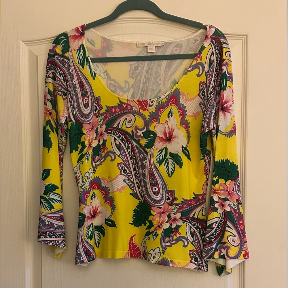 NWOT BOSTON PROPER Floral Paisley Women's Top